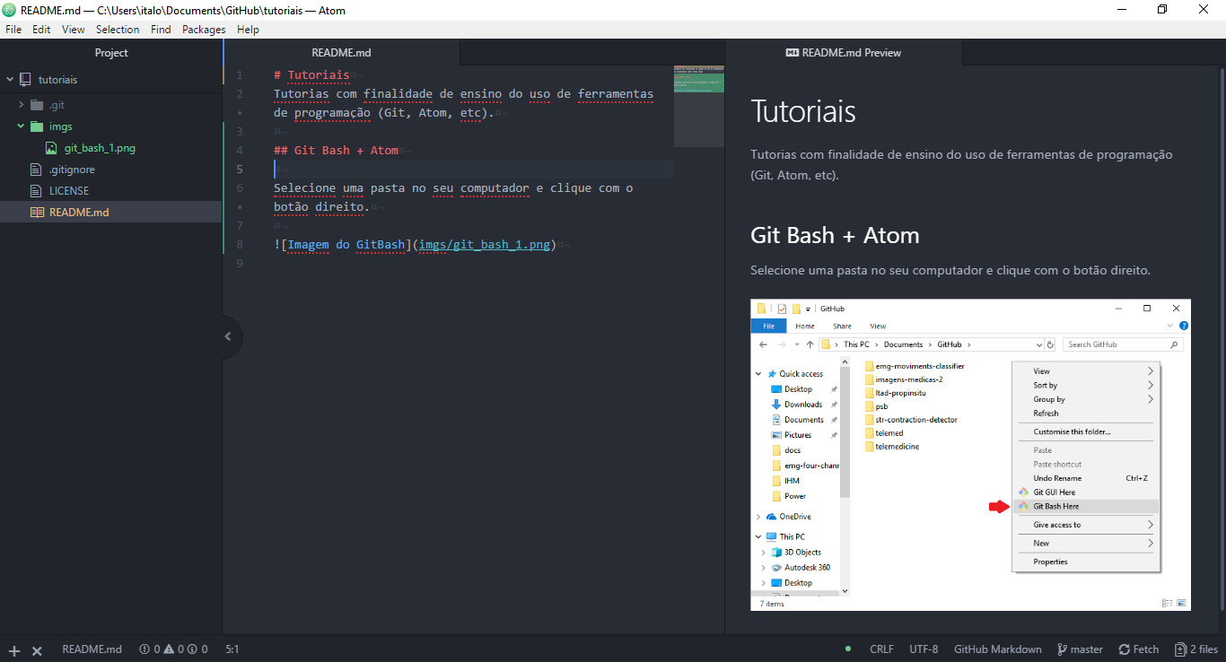 Imagem do Atom Markdown Preview