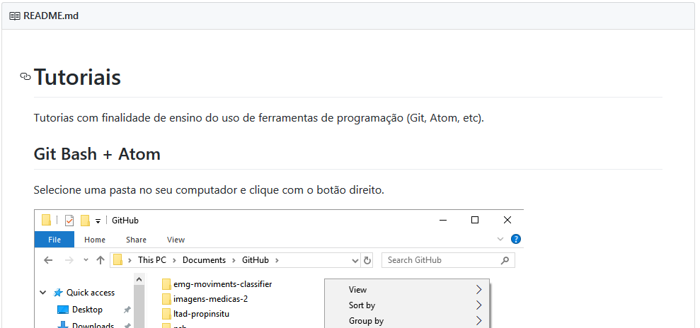 Imagem do Atom GitHub After Push